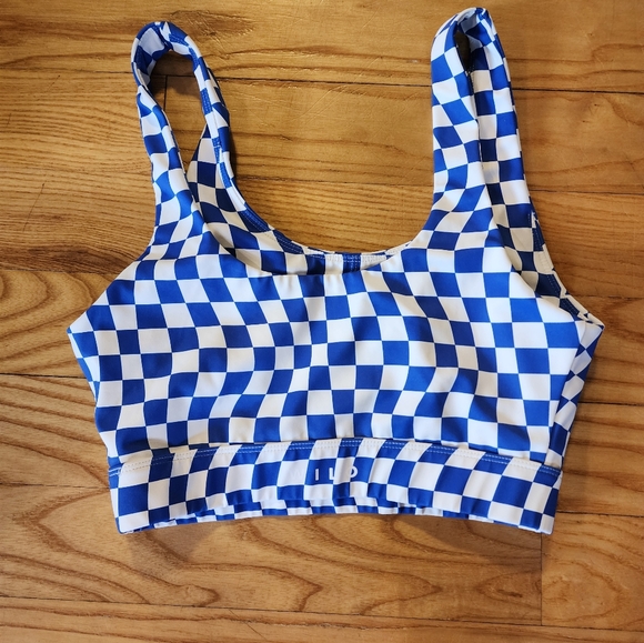 WILO Blue & White Checkered Sports Bra - Picture 2 of 6
